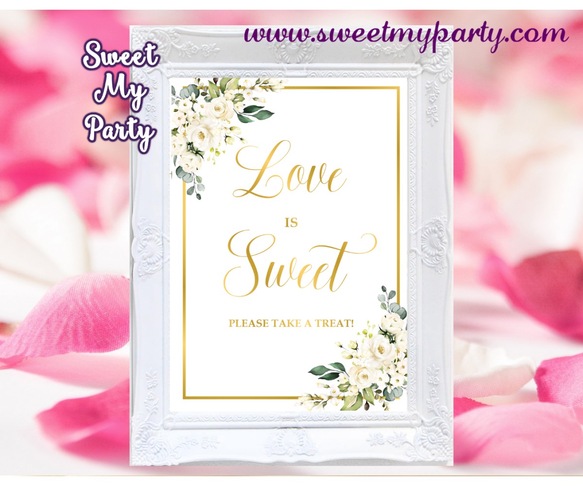 Ivory flowers love is sweet sign,Ivory flowers love is sweet sign,(123b)
